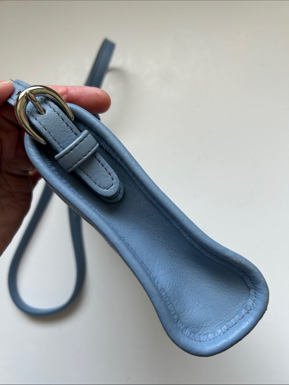 Coach Vintage 4104 Blue Leather Crossbody Bag 90s - Picture 5 of 10